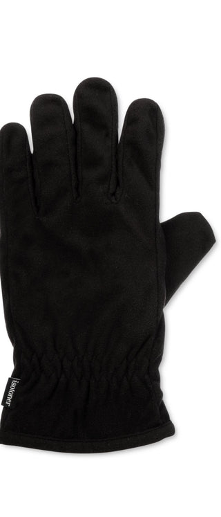 Isotoner Men's Water Repellent with a Sherpa Soft Lining Fleece Touchscreen Glove Black Size Medium