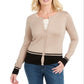 Karen Scott Women's Colorblocked Hem Cardigan Brown Size Petite Small