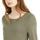 Bar III Women's Zippered Studded Sweater Green Size Medium