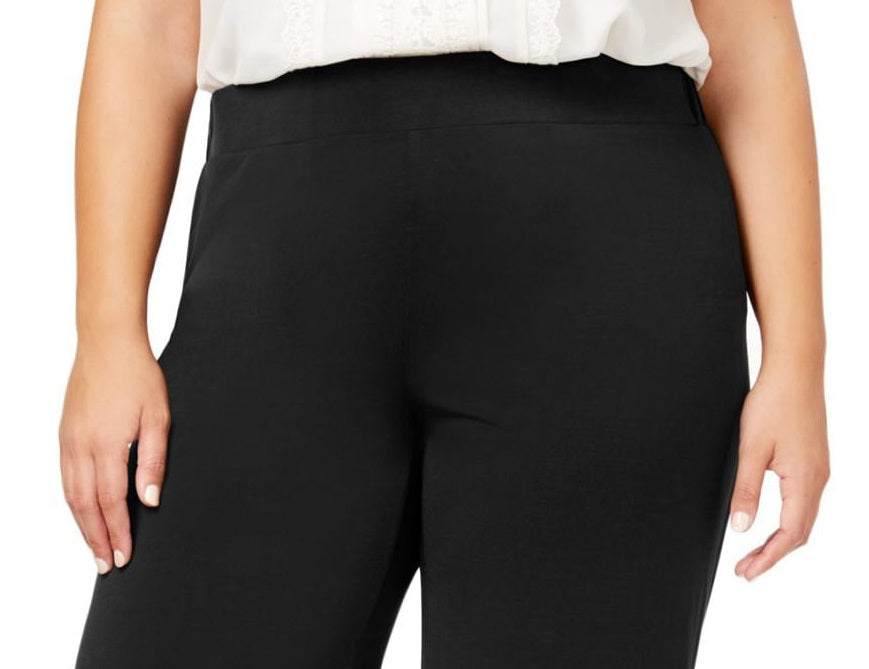 NY Collection Women's Pull on Wide Leg Pants Black Size 3XP