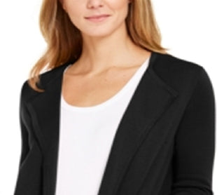 Charter Club Women's Milano Cotton Open Front Sweater Black Size X-Small