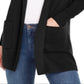 Charter Club Women's Milano Cotton Open Front Sweater Black Size X-Small