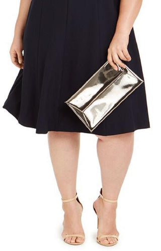 Jessica Howard Women's Plus Ruffled a Line Dress Black Size 16W