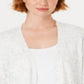 Karen Scott Women's Ribbed Yoke Cardigan Sweater White Size Medium
