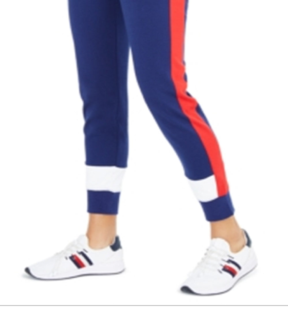 Tommy Hilfiger Women's Colorblocked Jogger Pants Blue Size Large