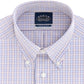 Eagle Men's Check Collared Work Dress Shirt Purple Size 36X37