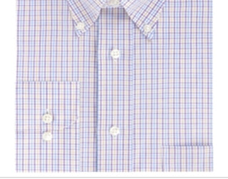 Eagle Men's Check Collared Work Dress Shirt Purple Size 36X37