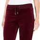 Charter Club Women's Velour Pull on Pants Merlot Size Large