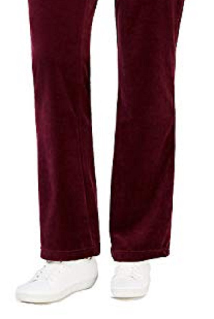 Charter Club Women's Velour Pull on Pants Merlot Size Large