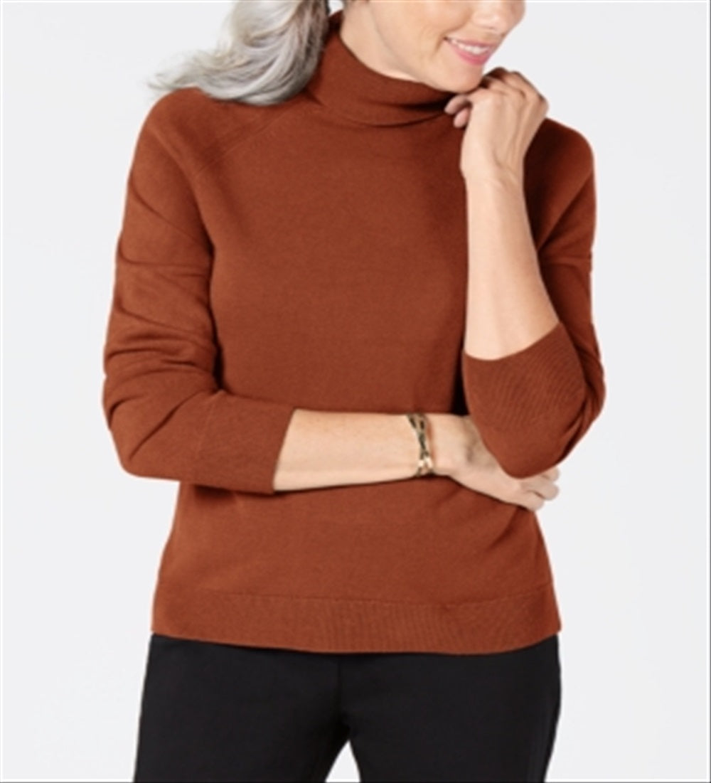 Karen Scott Women's Turtleneck Luxsoft Sweater Red Size Petite Large
