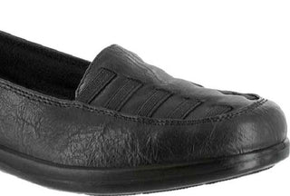 Easy Street Women's Burnish Platform Strappy Detail Comfort Genesis Round Toe Slip on Loafers Black Size 7 W
