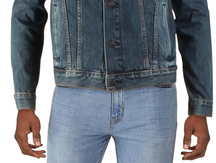 Levi Men's Trucker for Mason Denim Embroidered Jacket Jean Blue Size XX-Large