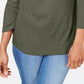 Karen Scott Women's Printed 3/4 Sleeve Jewel Neck T-Shirt Evening Top Green Size Petite Large