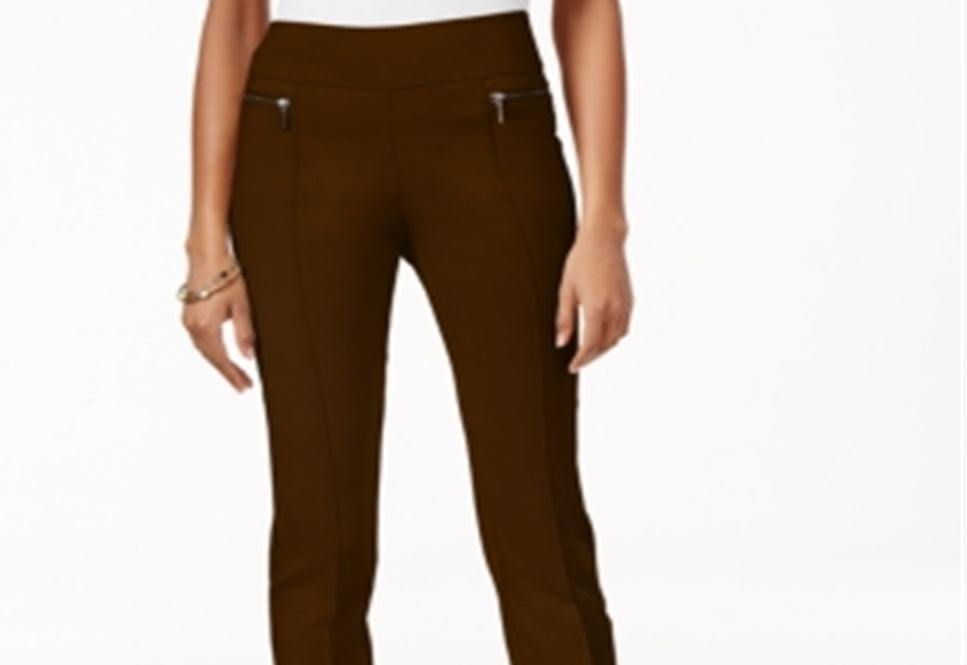 Style & Co Women's Pull on Skinny Pants Brown Size Petite L