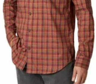 Columbia Men's Shirt Size Big Vapor Ridge Iii Classic Fit Orange  Size Large