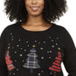 Karen Scott Women'ss Plus Crew Neck Christmas Tree Sweater Black Size 1X
