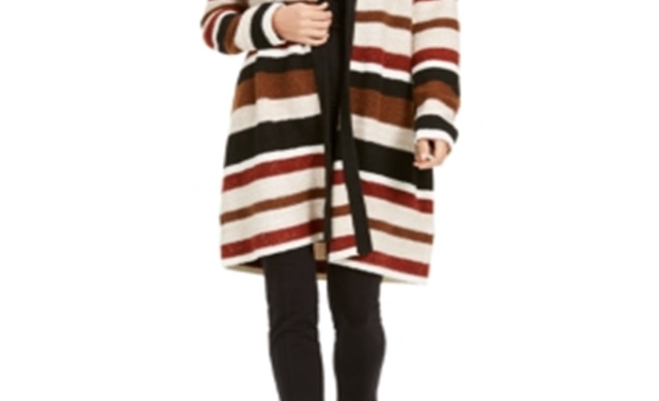 INC International Concepts Women's Striped Sequinned Cardigan Brown Size Petite XL