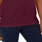 Karen Scott Women's Button Hem Scoop Neck Cotton Top Maroon Size Medium