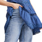 Free People Women's Adelaide Tunic Top Blue Size XS