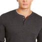 Club Room Men's Crew Neck Classic Fit Henley Shirt Gray Size Small
