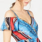 INC International Concepts Women's Printed Cold Shoulder Dress Black Size 2 Petite