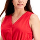 Charter Club Women's Tie Front Sleeveless Top Red Size XX-Large
