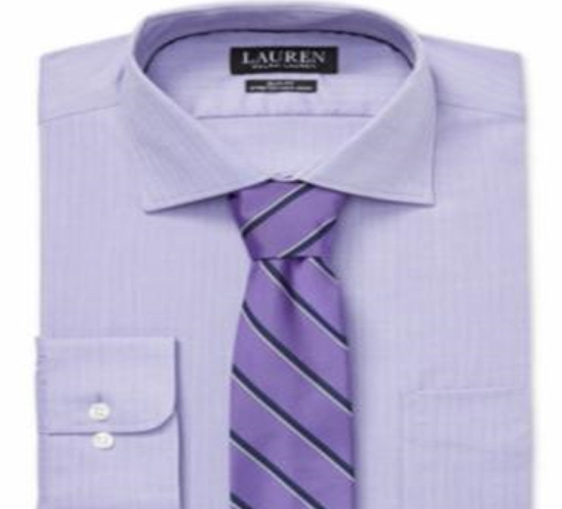 Ralph Lauren Men's Slim Fit Dress Shirt Purple Size 34X35