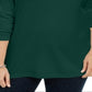 Karen Scott Women's Cotton Mock Neck Sweater Green Size 0X