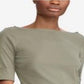 Ralph Lauren Women's Solid Cuff Pullover Blouse Green Size X-Large