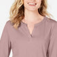 Charter Club Women's Supima Cotton Split Neck Top Brown Size XX-Large