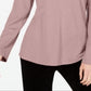 Charter Club Women's Supima Cotton Split Neck Top Brown Size XX-Large