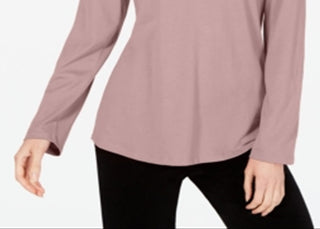 Charter Club Women's Supima Cotton Split Neck Top Brown Size XX-Large