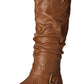Journee Collection Women's Stormy Wide Calf Almond Toe BrowmSize 7.5W