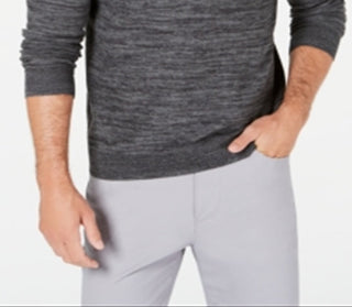 Alfani Men's Long Sleeve Classic Fit Quarter-Zip Cotton Sweater Gray Size Small