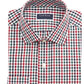 Club Room Men's Gingham Print Regular Fit Dress Shirt Red Size 32X33