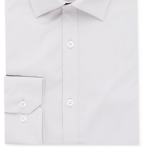 Ryan Seacrest Distinction Men's Ultimate Active Slim Fit Non Iron Performance Stretch Solid Dress Shirt Grey Size 34-35