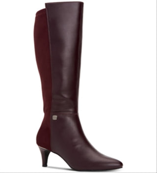 Alfani Women's Arch Support Cushioned Hakuu Almond Toe Kitten Heel Zip up Boots Red Size 5 M