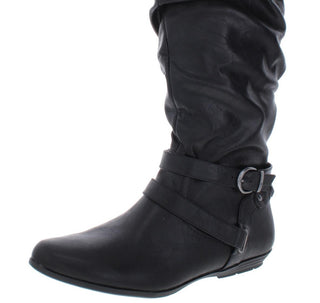 Cliffs by White Mountain Womens Fairfield Buckle Riding Boots Black Size 7.5 M