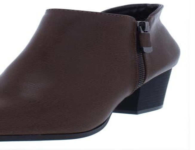 Style & Co Women's Masrinaa Faux Leather Double Zip Booties Brown Size 7 M
