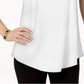 JM Collection Women's Scoop Neck Tank Top White Size Petite Small