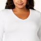 JM Collection Women's Handkerchief Hem Top White Size 1X