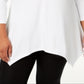 JM Collection Women's Handkerchief Hem Top White Size 1X