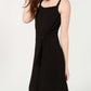 MSK Women's Shift Dress Black Tie Overlay Square-neck Size Petite X-Large