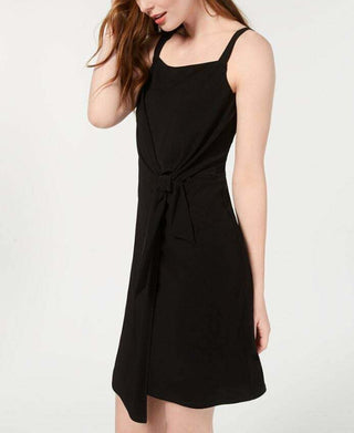 MSK Women's Shift Dress Black Tie Overlay Square-neck Size Petite X-Large
