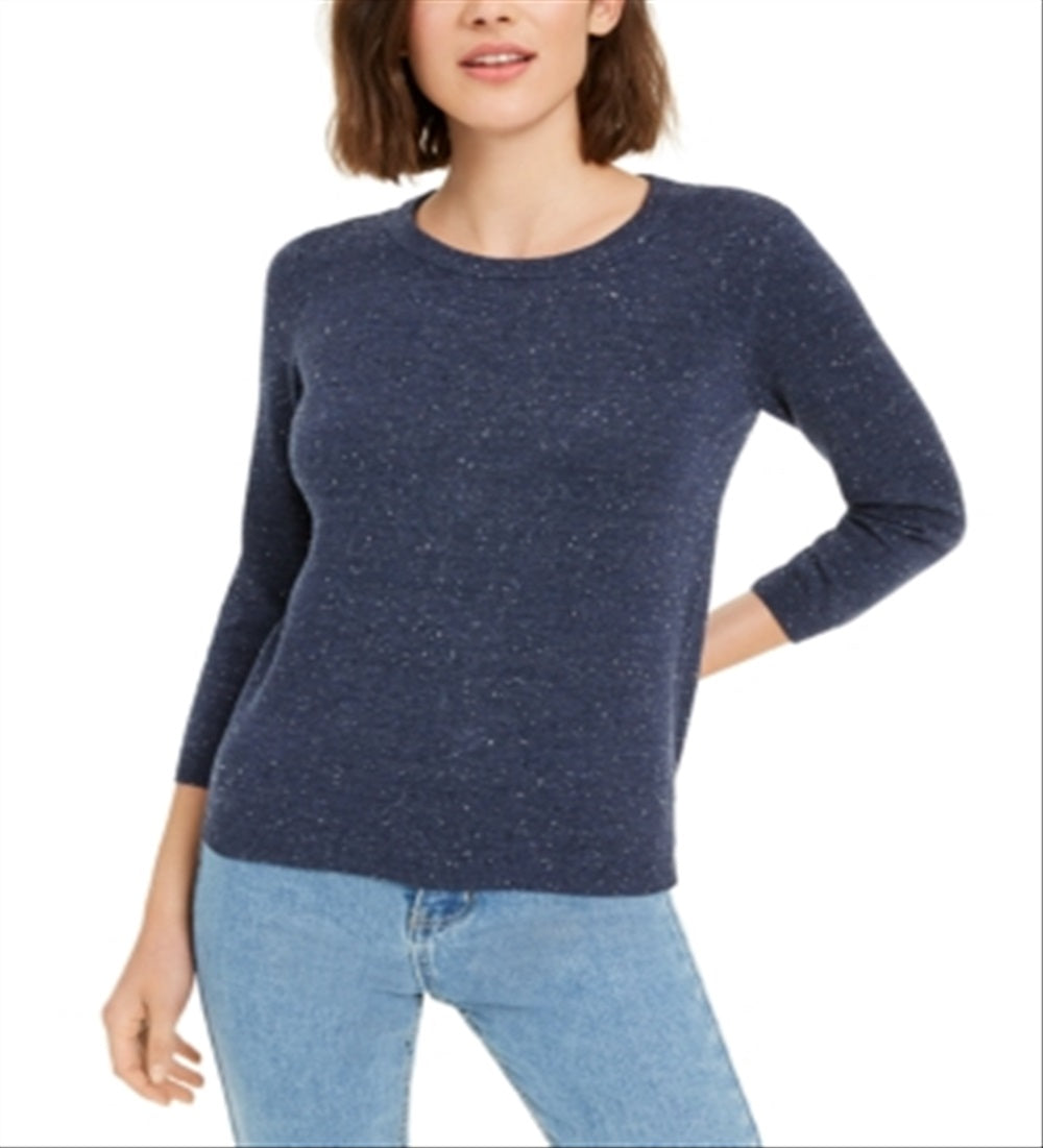 Maison Jules Women's Flecked Sweater Blue Size X-Small