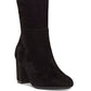 INC International Concepts Women's Block Heel Zip up Leather Dress Boots Black Size 8