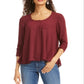 Style & Co Women's High Low Swing Top Red Size X-Small