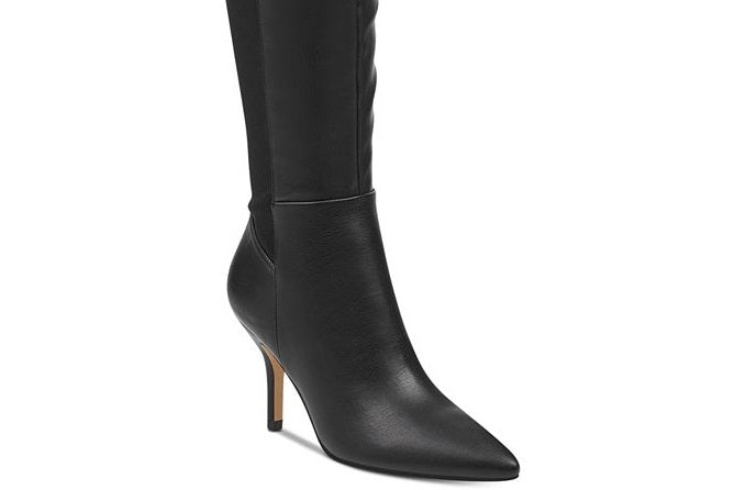 Marc Fisher Women's Thora Leather Pointed Toe Over Knee Fashion Boots Black Multi Size 5 M