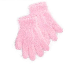 ABG Big Girl's 2 Pc Faux Fur Poms Hat & Gloves Set Pink Size 7-14