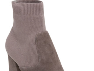 Steve Madden Women's Stretch Remy Sock Pointed Toe Block Heel Dress Booties Gray Size 6 M